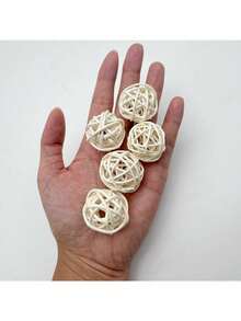 10pcs Rattan Balls | Filler Balls For Vases, Suitable For Tabletop Home Decor, Wedding Party, Centerpiece Bowls | Decorative Art Style, Artificial Wood, Suitable For Christmas, Thanksgiving, Valentine's Day, Ramadan, Mother's Day - 1.18-inch Balls (10 Balls/pack) - View 2