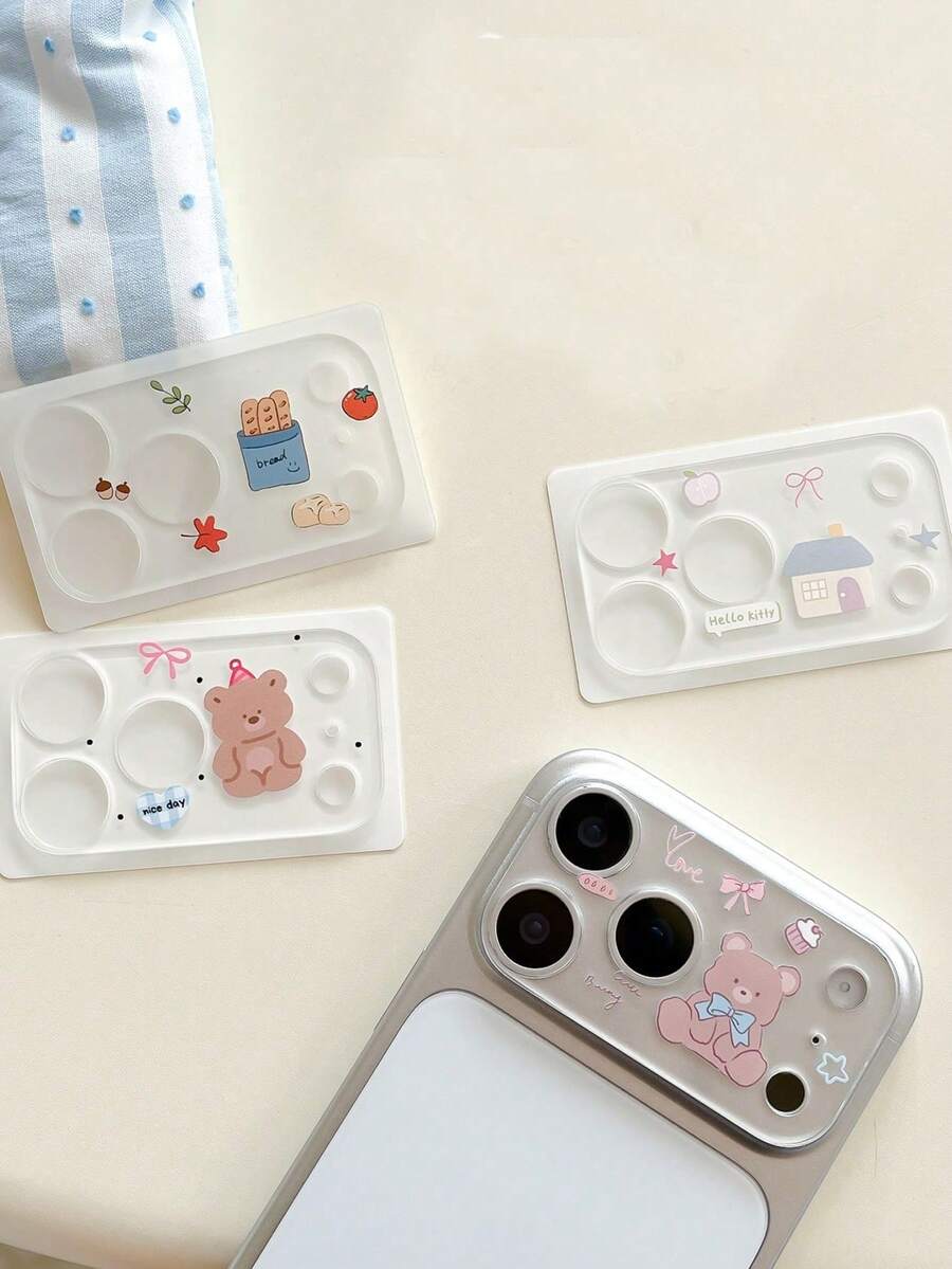 INS New Transparent High-Definition Lens Film Compatible With IPhone 17 Pro Max/Pro, Cute Cartoon Girl Design Applicable To Daily Shield, Office, Home Daily Shield Office Home Lens Protector Phone Camera Cover Waterproof Shockproof Anti-Fall Scratch Resistant - Multicolor - View 1