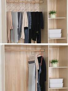 1pc Multi-Functional 5-Tier Plastic Pant Hanger (Green/Blue/White/Pink), Non-Slip & Space-Saving, Suitable For Thin Pants And Scarves Wardrobe Storage Rack - Multicolor - View 6