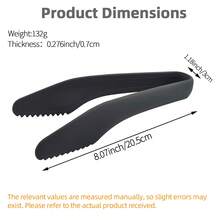 硅胶食品夹，耐热烧烤夹，一体式防滑可重复使用沙拉夹和面包夹，适用于厨房、派对、自助餐、开胃菜、烧烤 - 彩色 - 查看 2