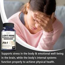 Lion's Mane Mushroom 120 Capsules - Natural Ingredient Extract - Memory Booster - Support Sleep & Emotional Health - 1 chai - Xem 4