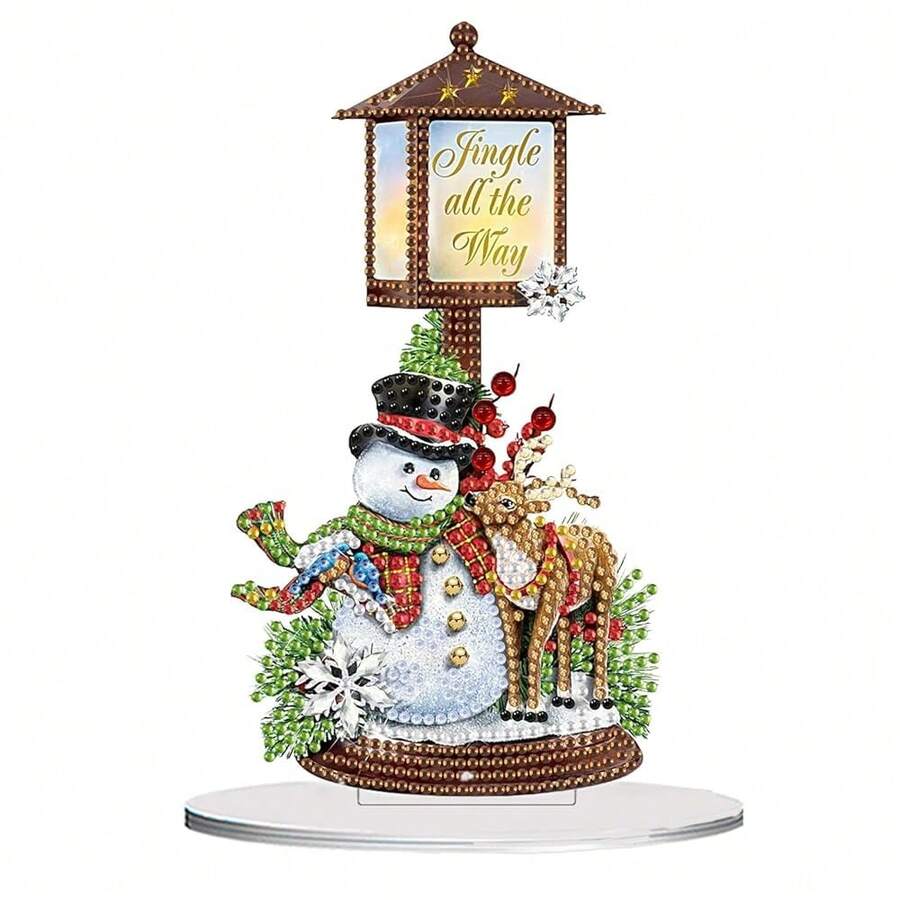 Fairyland JinWenn Decor For Home Diamonds Art Kit Decorations, Snowman Reindeer Diamonds Painting Kit For Adult Tabletop Gift DIY 5D Diamonds Dots 7.8x7.8 Inch - DP02365 - 查看 1