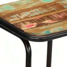 Tabourets de bar vidaXL, lot de 4, 46 x 35,5 x 80 cm, bois massif recyclé - Tabac - Voir 6