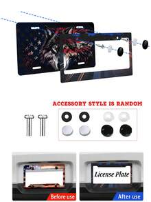 2PC Black Novelty Car - Decorative License Plate Frame, Plastic Material, 6x12 Inches, 2 - Hole Type With Screw Set, Retro And Fun, Meets US Auto Standards - 12x6 Inch - View 3