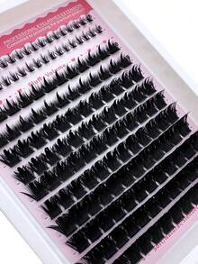 200D Extra Long Lashes, 6-18mm Length, D/DD Curl, 158pcs/Set, Fluffy Individual Lashes, DIY Eyelash Extension, Cartoon Style, Mink Hair Material, Suitable For Various Makeup Looks, Reusable, Applicable For Daily Makeup, Cosplay, Daily Life, Wedding, Date, Party, Music Festival, Halloween, Christmas And Other Occasions - DD - 查看 5