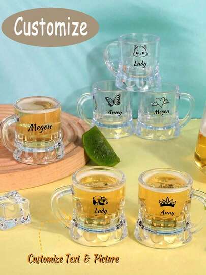 Custom Mini Clear Shot Glasses , Personalized 2oz Beer Mug, Funny Face Photo Shot Glass, Gag Photo Beer Mug, Custom Party Shot Glass, Holiday Celebration Drinkware, Birthday BBQ Bar Party Supplies, Personalized Drinking Glass, Custom Name Shot Glass, Everyday Beer Cup, Unique Party Favor, Personalized Gift For Friends Family Couples, Festival Drink Cup, Custom Funny Portrait Beer Mug
