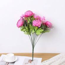 Duovlo Springs Flowers Artificial Silk Peony Bouquets Wedding Home Decoration,Pack Of 1 (Spring Peach Pink),20.87*3.5,SpringPeachPink - 春日蜜桃粉 - 查看 4