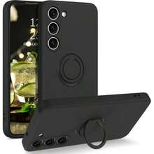 适用于三星 Galaxy S26 Ultra、A17、A16、A26、A36、A56、A15、A35、A55、A05、S25 FE、S24、S23、S21、S23 Plus Ultra 的磁吸硅胶手机壳，带支架 - 黑色 - 查看 9