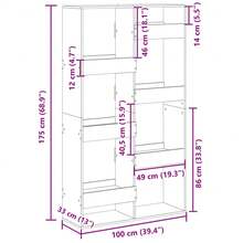 Larryhot Estantería de madera de ingeniería roble Sonoma 100x33x175 cm, Fácil de montar, elegante y hermoso, y conveniente para almacenar artículos, es una opción ideal para el almacenamiento y la decoración del hogar. - Marrón - Ver 8