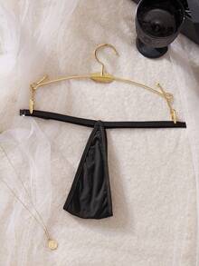 性感女士内衣，黑色简约俏皮低腰丁字裤，适合情人节、夜店、卧室穿着 - 黑色 - 查看 6