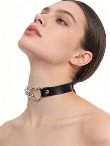 1pc Fashion Collar Punk Choker Rock Gothic Black PU Leather Tassels Harajuku Studded Necklace Bondage Bell Party Jewelry Accessories