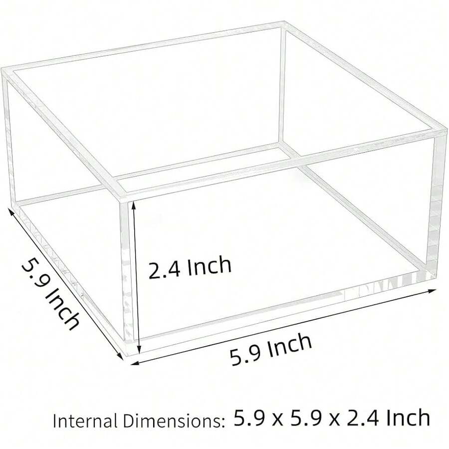 Large Acrylic Box Clear Acrylic Box With Lid Home & Kitchen Organizer Contanier Boxes Large Plastic Storage Easter Pantry Favor Gift Wrap Box,5.9x5.9x2.4Inch - 5.9x5.9x2.4英寸 - 查看 1