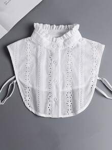 1件/2件装女士提花可拆卸镂空蕾丝领衬衫，舒适透气，半长款上衣，女士及女孩礼物配饰，情人节礼物 - 彩色 - 查看 6