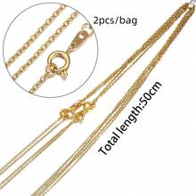 2pcs/Pack Stainless Steel Gold-Plated Cross Chain Necklace, Choker Necklace, Versatile Elegant Women Necklace, DIY Jewelry Making Chain - Cross Chain Necklace - View 8