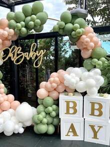 4 quả bóng bay 3D màu trắng hình em bé trong hộp giấy trang trí, có chữ "Baby" màu vàng, hộp trang trí tiệc mừng em bé, khối xếp hình em bé, thích hợp cho tiệc mừng em bé chủ đề gấu bông, phông nền tiệc sinh nhật lần thứ nhất cho bé trai/bé gái, Ngày của Mẹ, trang trí đám cưới, trang trí phòng, tiệc mừng em bé chủ đề gấu bông, tiệc tiết lộ giới tính em bé, v.v. (Sản phẩm được làm bằng giấy và có thể bị hư hỏng trong quá trình vận chuyển do bị các sản phẩm khác chèn ép, vui lòng lưu ý trước khi mua). - trắng - Xem 1