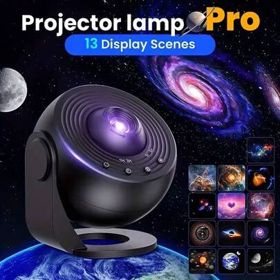 升级版星空投影灯，地球仪专业投影灯，吸顶星空投影灯，智能灯，360°旋转镜头，USB供电，配备12张可更换高清幻灯片，投影面积大，投影效果更清晰，适用于客厅、卧室、浴室和派对天花板装饰。是完美的礼物之选，也是万圣节和圣诞节的理想礼物。