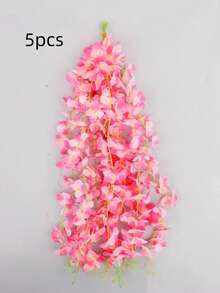 5/10pcs Artificial Wisteria Flowers, 3.75ft Artificial Flower Rope, Fake Hanging Flowers, Silk Wisteria Flower Garlands, Wedding Party Home Decoration, Green Wall Ceiling Flower Decoration, Perfect Wedding Hanging Decoration, Suitable For Parties, Birthdays, And Families - Multicolor - View 11