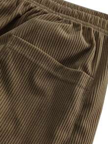 Hidkat 女士灯芯绒休闲抽绳腰裤，适合日常休闲和户外穿着，春秋季款