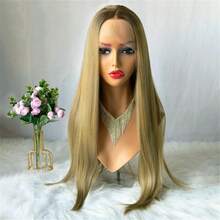 High Quality 13x4 Ombre Blonde Synthetic Lace Front Wig, Women's Soft Straight Hair, Realistic & Natural, Platinum Blonde Wig - Multicolor - View 8