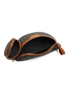 Fashionable Niche Design Autumn/Winter New Shoulder Diagonal Underarm Wide Strap Floral Chest Bag - Brown - View 8