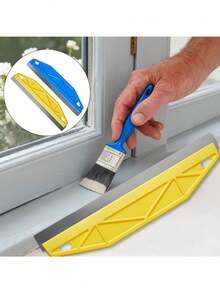 12英寸重型黄色油漆防护角修边器，配备符合人体工程学的手柄和边缘设计 - 塑料/金属材质，适用于精确的墙边修整、壁纸切割和边角处理。适用于家庭和商业用途，结构坚固。