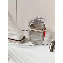 3M 1 Set Portable Travel Soap Dish And Toothbrush Holder - Plastic, Oval Shape, Essential For Camping, Gym, Bathroom Accessories - Multicolor - View 8