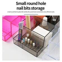 Multi-Functional Storage Box, Cosmetic Display Case, Nail Art Drill Bit Holder, Nail Art Pen & Buffer Organizer - Multicolor - View 9