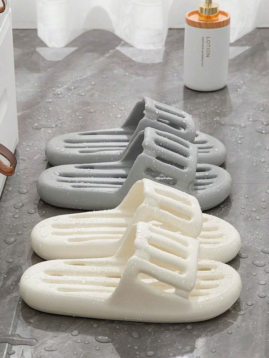 1双轻便EVA拖鞋，厚底防滑，室内浴室淋浴软底家居凉鞋浴室拖鞋，防水浴室拖鞋，适合浴室、居家休闲和客厅穿着