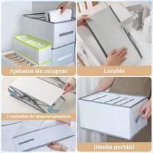 Wardrobe clothes organizer,cajas de almacenamiento 3 cajones con compartimentos, Bolsas Organizadoras Plegables para jeans, ropa, camisas, almacenamiento de guardarropa(Rejilla de 7 grandes),37365778 - Lila Púrpura - Ver 5
