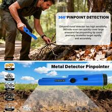 1pc Handheld Metal Detector, Waterproof 360° Scanning, High Sensitivity, Includes Belt And Holster, With Buzzer And Vibration Features, Gold Treasure Hunting Tool, Portable New Model (Batteries Not Included)