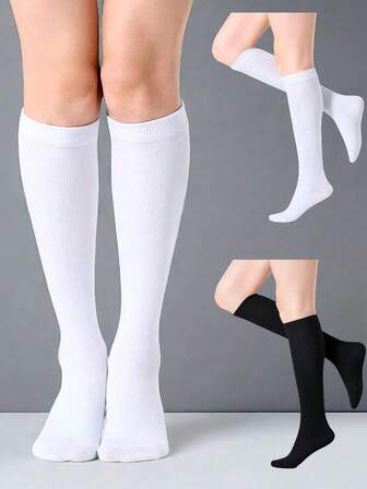 1/3/4/6 Pairs Unisex Black Copper Ion Compression Socks, Promote Blood Circulation, Suitable For Running, Nursing, Sports Care, Autumn