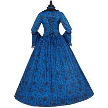 Women's Victorian Dress Ball Gown Vintage Medieval Dress Renaissance Costume Gothic Lace Ball Gown - 藍色 - 查看 5
