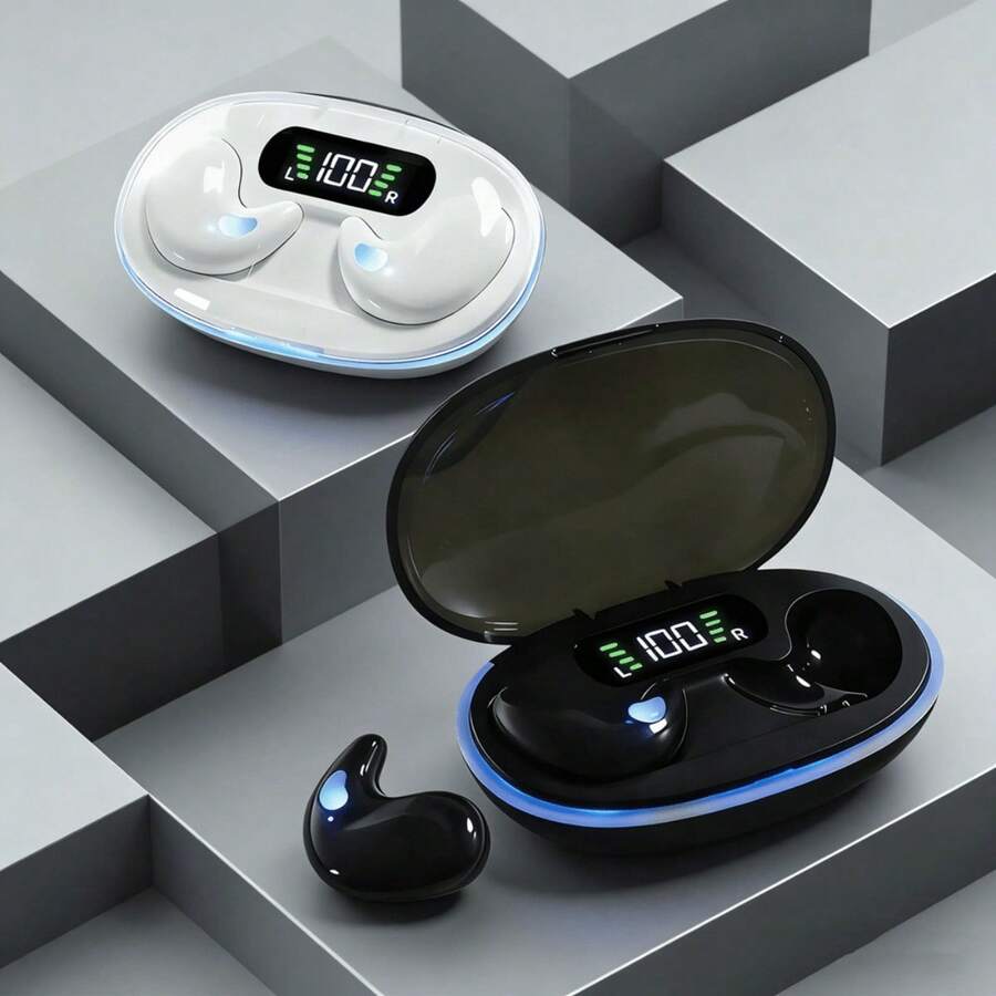 TWS Wireless Bluetooth Earphones, Noise Cancelling Earphones, Mini Sleep Stereo Earphones With Microphone, Suitable As Christmas And Various Holiday Gifts - Multicolor - View 1