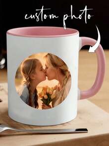 Personalized Photo Mug, Customizable Photo And Message Coffee Cup, 11oz, Microwave And Dishwasher Compatible, Upload Image For Custom Printing, Custom Ceramic Coffee Mug With Glossy Finish - Multicolor - View 4