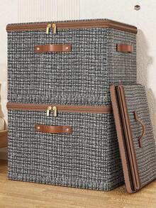 1pc Fabric Storage Box, Multi-Layer High Capacity Organizer Basket, Oxford Cloth Wardrobe Storage Box - Multicolor - View 4