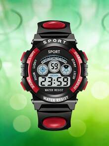 防震青年数字手表，带闹钟、日历、计时码表多功能