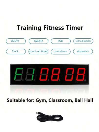6-Digit Countdown Timer, Suitable For Meetings, Competitions, Fitness, 1.5 Inch Stopwatch, Sports Timer, For Gym Workout Training