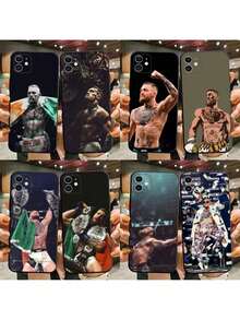 Étui de téléphone de boxe Conor McGregor compatible avec iPhone 15, 14, 13, 12, 11, Plus, Pro Max, XS, X, XR, SE, Mini, 8, 7 Housse souple en silicone noir - Housse compatible avec les étuis 17 Pro, 17 Pro Max, 17 - Z5 - Voir 3