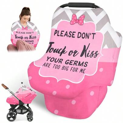Multi-Functional Baby Car Safety Seat Canopy, Suitable For Infant Carrier, Stroller, Shopping Cart, No Touch Sign Car Seat Cover, Nursing Cover For New Moms