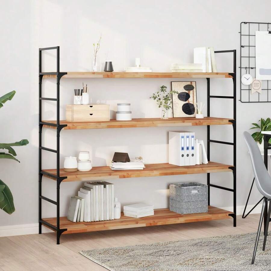 Larryhot Mensole da Parete 4 pz 120x40x4 cm Legno Acacia Rifinito a Olio, Facile da assemblare, dall'estetica elegante e raffinata, pratica per riporre gli oggetti, la scelta ideale per l'organizzazione e la decorazione domestica - Castano - Visualizzare 1