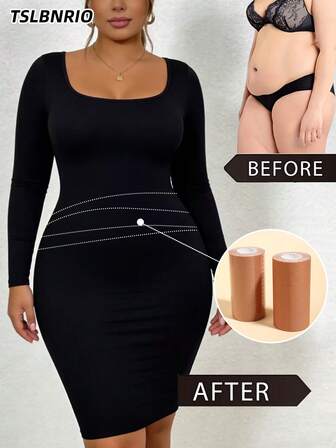 1/2 rollo de cinta adhesiva corporal multiusos de color piel, para tirantes de sujetador, rozaduras y control de abdomen