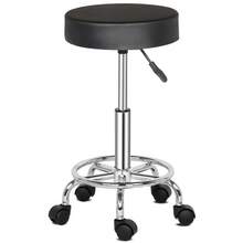 Professional Salon Stool Black With Spider Base - 8cm Thick Molded Foam, Semi-PU Leather, SGS Certified Gas Lift, 150kg Capacity, Nylon Casters - Ideal For Salon, Barber Shop, Spa, Tattoo Studio - Comfortable & Sturdy - 預設 - 查看 2