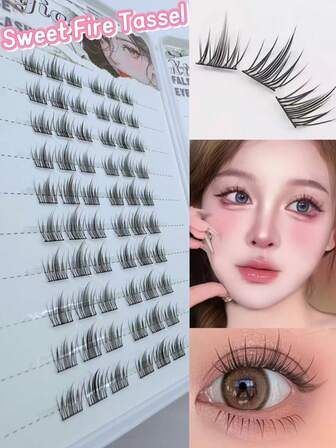 大容量120/160片九尾兔假睫毛，自然风秋叶款睫毛册，卡通款，美妆沙龙同款