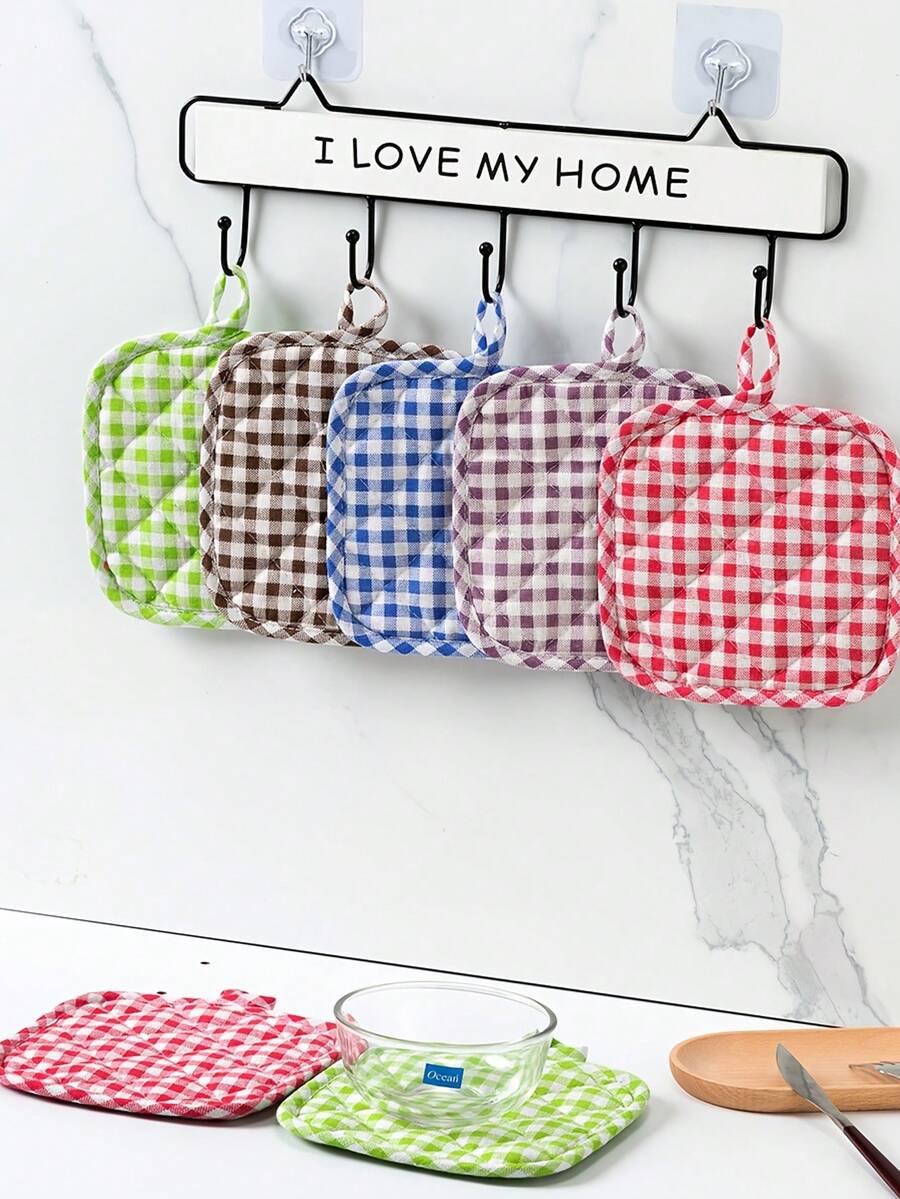 Heat-Resistant And Heat-Insulating Kitchen Pot Rack Mat, Square Heat-Insulating Placemat, Thickened Grid Heat-Resistant And Heat-Insulating Mat, Suitable For Placemats, Coasters, Restaurants, Kitchens, Cooking And Baking. - Multicolor - View 1