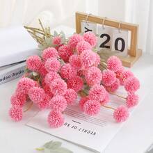 1PC/2PCS/The Daily Fresh Pink Small Ball Chrysanthemum Is Arranged In Clusters. The Flower Shape Is Light And Delicate, Making It Suitable For Desktop, Desk, Home Corner Decoration And Display - 5 Small Chrysanthemums - View 1