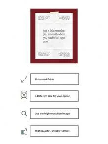 Tranh in không khung với câu nói nhắc nhở thân thiện: "Nơi bạn đang ở hiện tại chính là nơi bạn cần đến", nền đỏ, phong cách chữ viết tay tối giản, tranh treo tường truyền cảm hứng cho phòng ngủ, phòng khách, ký túc xá, văn phòng, trang trí phòng ngủ, tranh áp phích độc đáo, trang trí cổ điển. - Nhiều màu - Xem 5