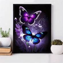 Kit de arte de mariposa de diamante - Bordado de diamante redondo, juego completo de manualidades DIY para decoración de pared de adultos - Multicolor - Ver 2