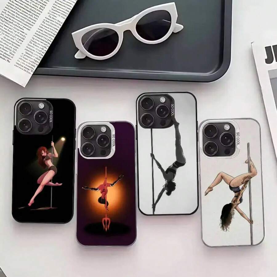 Funda de teléfono P-Pole Dance Dancing Fitness para 17,16,15,14,13,12,11 Plus, Pro Max, funda de teléfono color plata - z8 - Ver 1