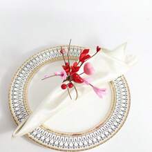 Valentine's Day Heart Napkin Rings Rromantic Simulated Floral Napkin Holders For Dining Table Wedding Party Home Decor - Pink - View 4