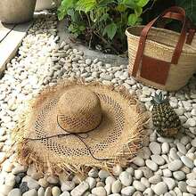 JEWELRYWE Women's Extra-Large Wide-Brimmed Straw Hat, Sun Hat, Beach Hat, Vacation Sun Hat, Foldable, Portable, Suitable For Travel, Vacation, Pool, And Outdoor Activities - A - 查看 5
